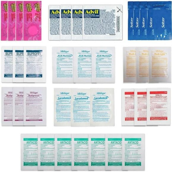 Travel Medicine Kit TSA Approved First Aid Essentials Packets for Travel Work - Picture 1 of 7